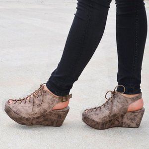 Corky's Distressed Brown Wedge Sandal
